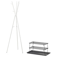 GREJIG / EKRAR hallway furniture, set of 4, white/grey