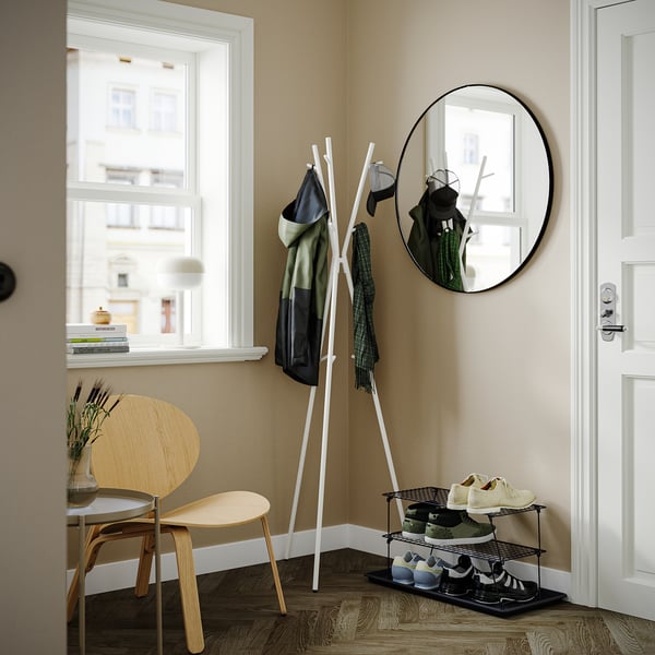 GREJIG / EKRAR hallway furniture, set of 4, white/grey