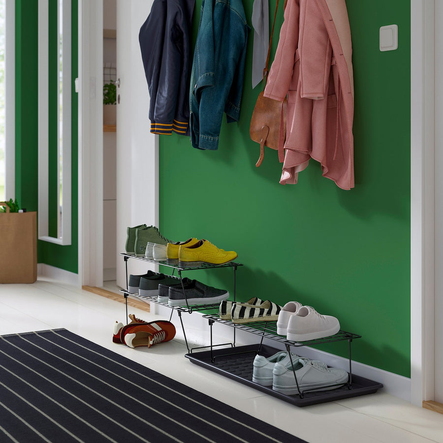 GREJIG shoe rack, grey, 58x17x27 cm