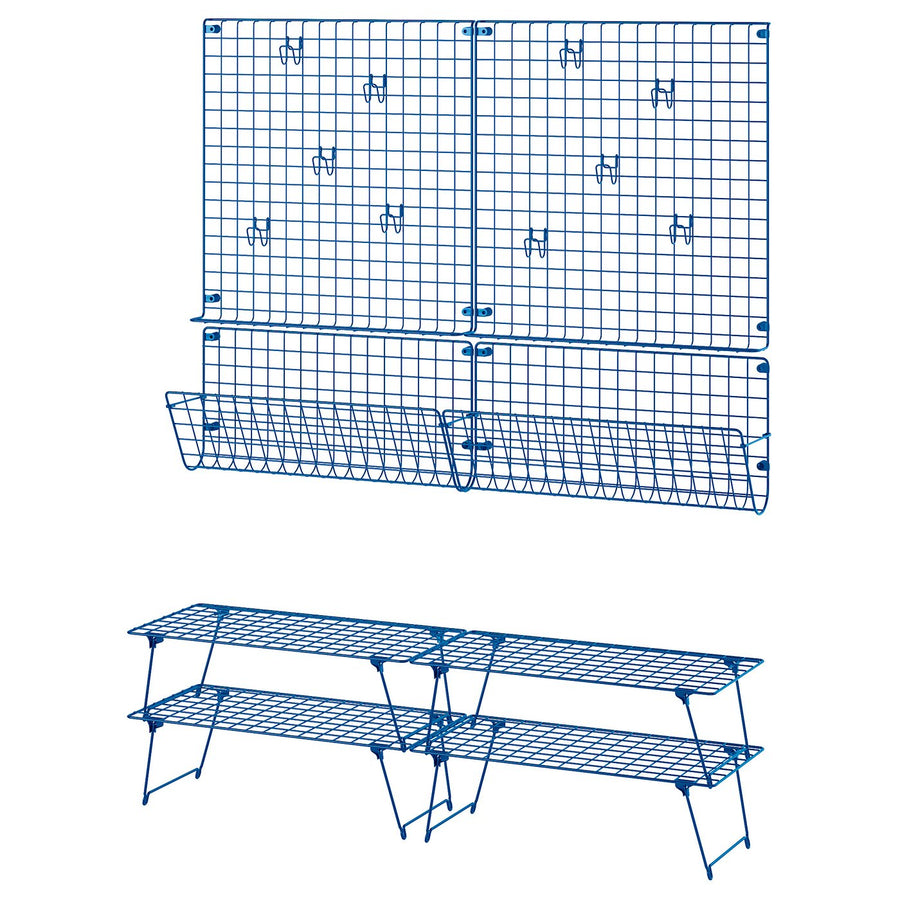 GREJIG hallway furniture, set of 8, blue