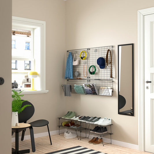 GREJIG hallway furniture, set of 8, grey