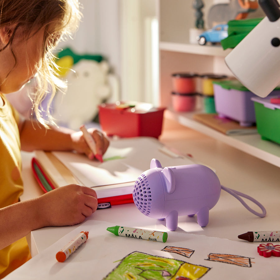 GREJSIMOJS portable Bluetooth speaker, mouse/purple, 13x8.6 cm