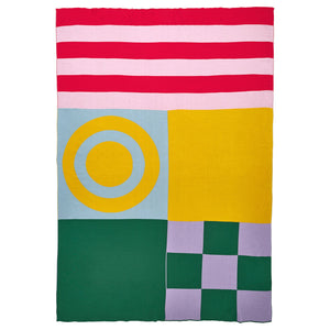 GREJSIMOJS blanket, patterned/multicolour, 130x170 cm