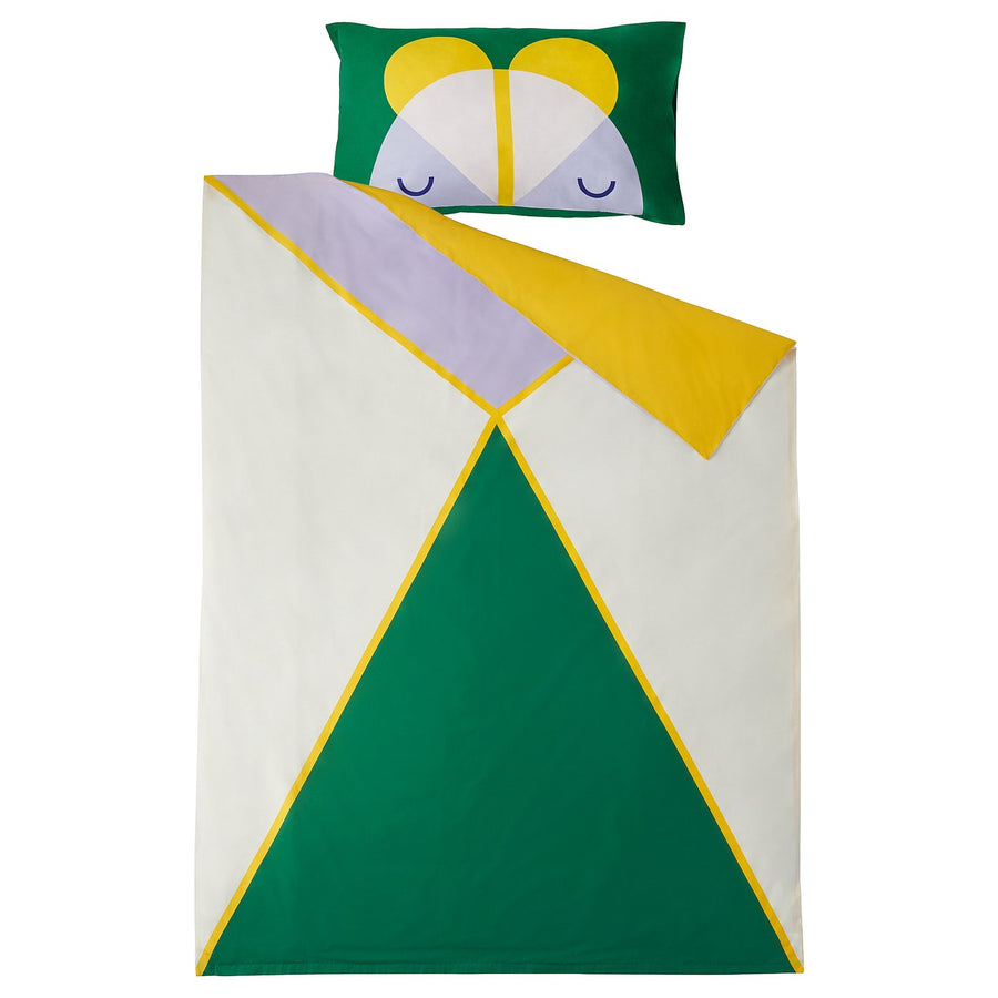 GREJSIMOJS duvet cover and pillowcase, multicolour, 150x200/50x80 cm