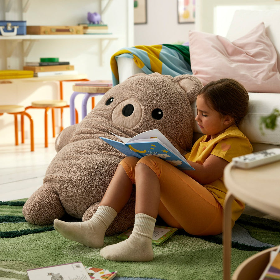 GREJSIMOJS soft toy, bear/beige, 100 cm