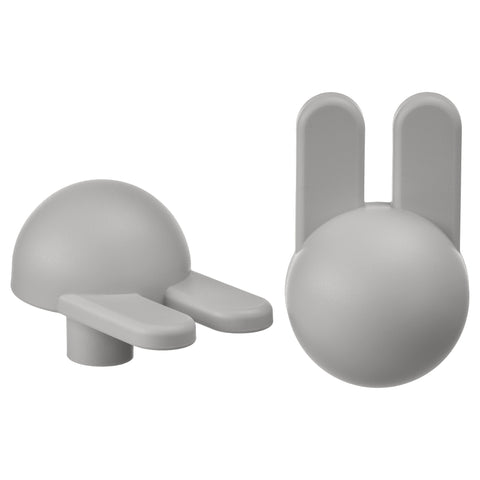GREJSIMOJS knob, light grey/bunny, 5 mm, 2 pack