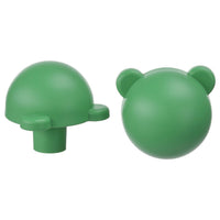 GREJSIMOJS knob, green/bear, 38 mm, 2 pack