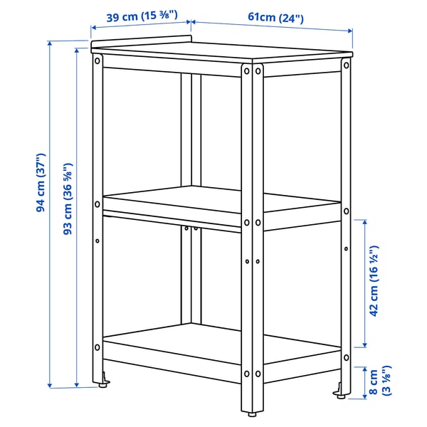 GRILLSKÄR kitchen island, black/stainless steel outdoor, 39x61 cm