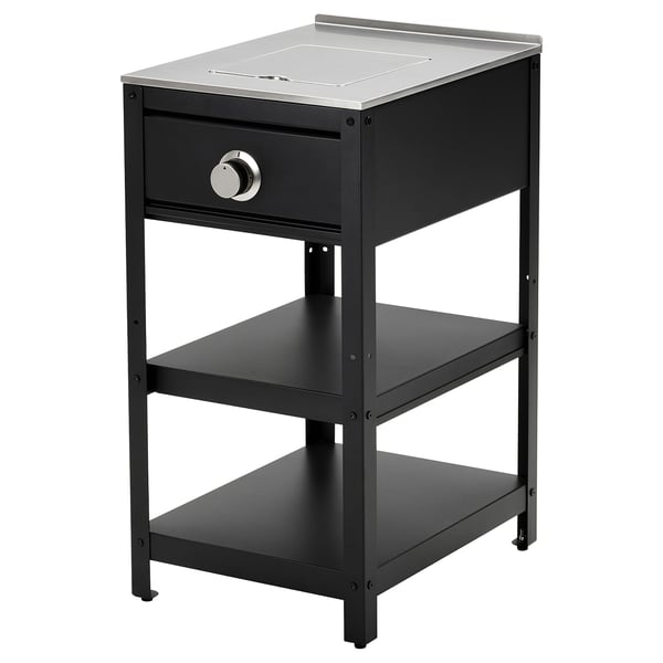 GRILLSKÄR side burner, black/stainless steel outdoor, 48x61 cm