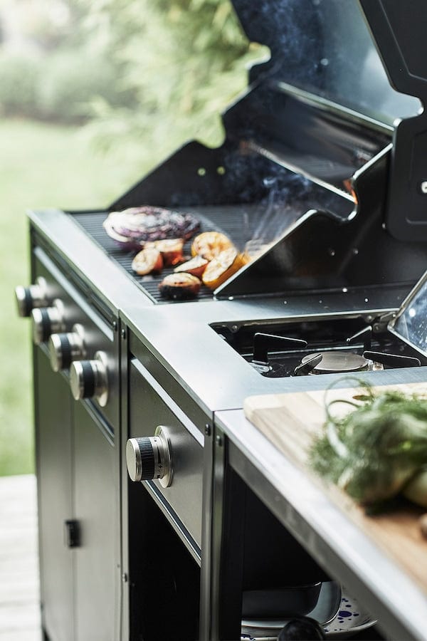Ikea GRILLSKÄR - Outdoor cooker, gas barbecue/side burner/inox, 292x61 cm