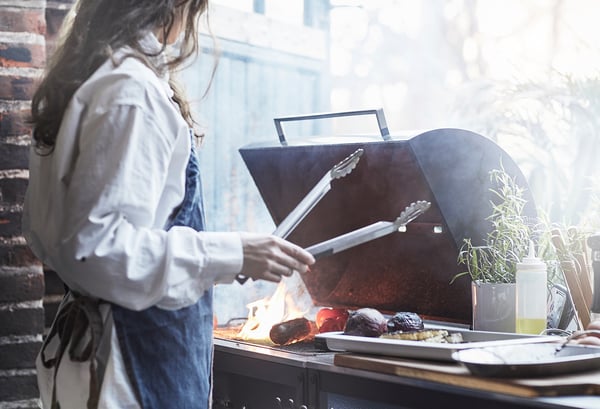 GRILLSKÄR kitchen sink ut/chrcl bbq, outdoor, stainless steel, 344x61 cm