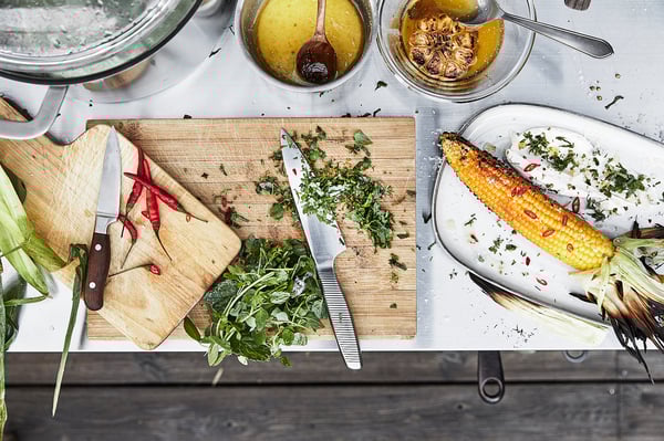 GRILLSKÄR kitchen island shelf unit, black/stainless steel outdoor, 86x61 cm