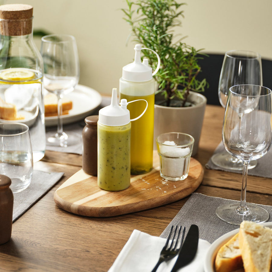 GRILLTIDER squeeze bottle, white/transparent, 5 cm