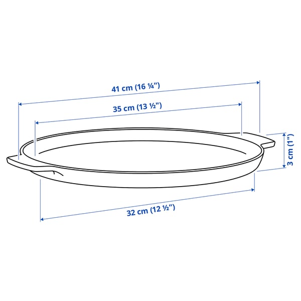 GRILLTIDER pizza pan, cast iron, 35 cm