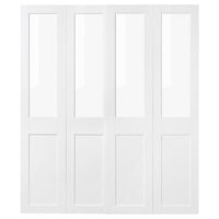 GRIMO pair of sliding doors, glass/white, 200x236 cm