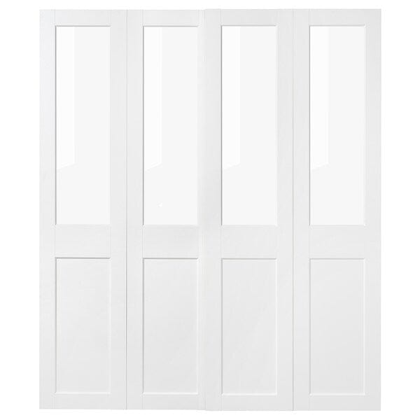 Ikea GRIMO - Pair of sliding doors, glass/white, 200x236 cm
