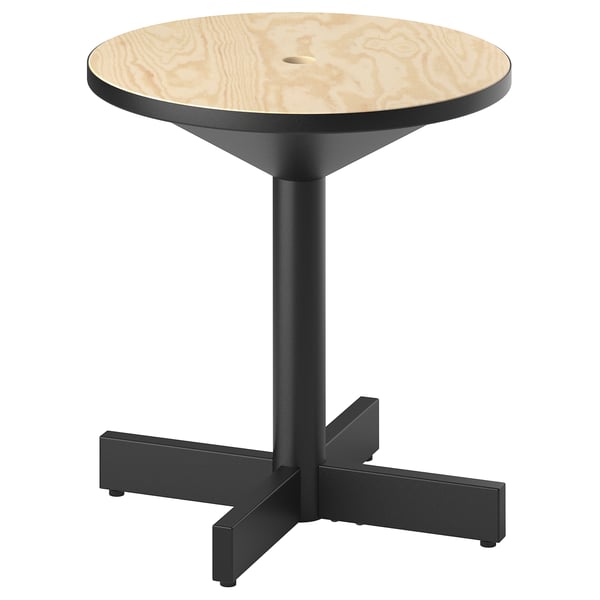GRIMSARBO side table, pine plywood/black, 40 cm