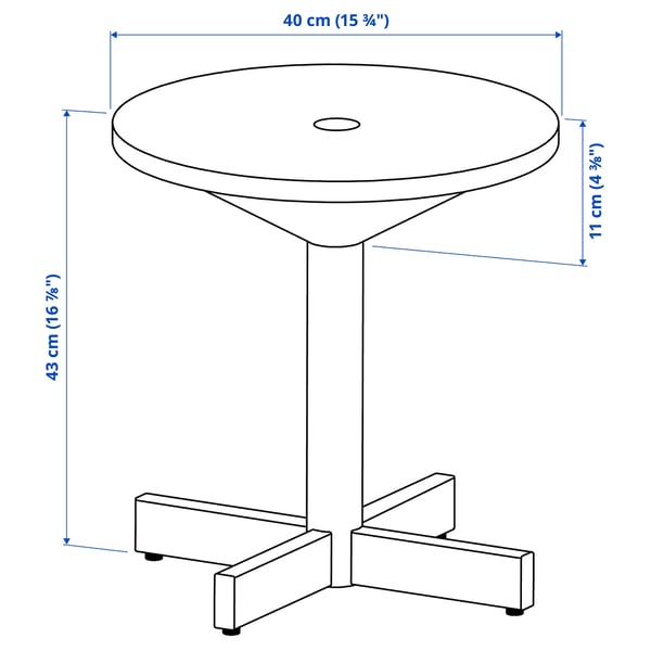 GRIMSARBO side table, pine plywood/black, 40 cm