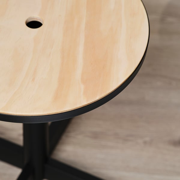 GRIMSARBO side table, pine plywood/black, 40 cm
