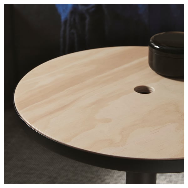 GRIMSARBO side table, pine plywood/black, 40 cm