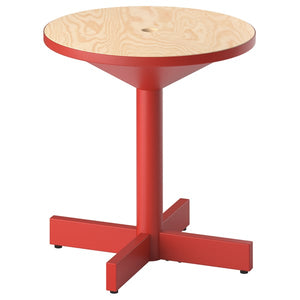 GRIMSARBO side table, pine plywood/bright red, 40 cm