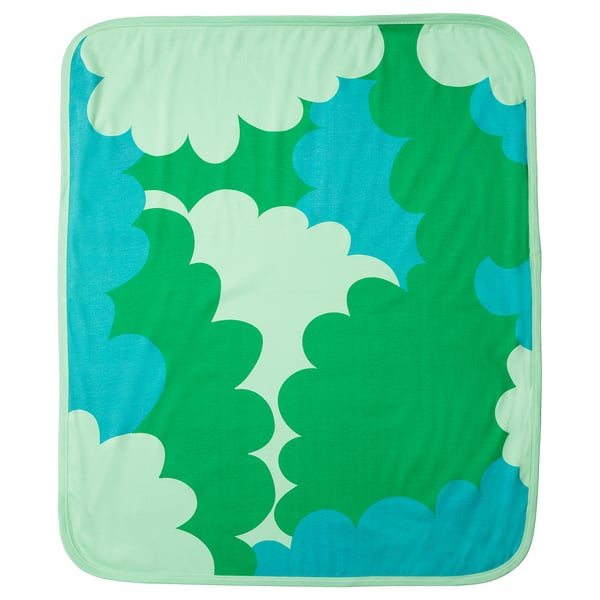 GRÖNFINK blanket, green/tree pattern, 80x100 cm