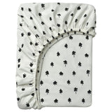 GRÖNFINK fitted sheet for cot, white/tree pattern, 60x120 cm