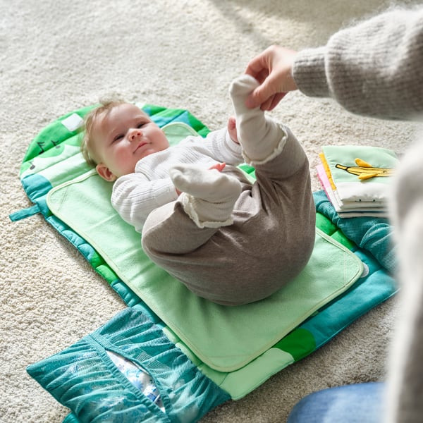 GRÖNFINK babycare mat, foldable/green, 70x35 cm