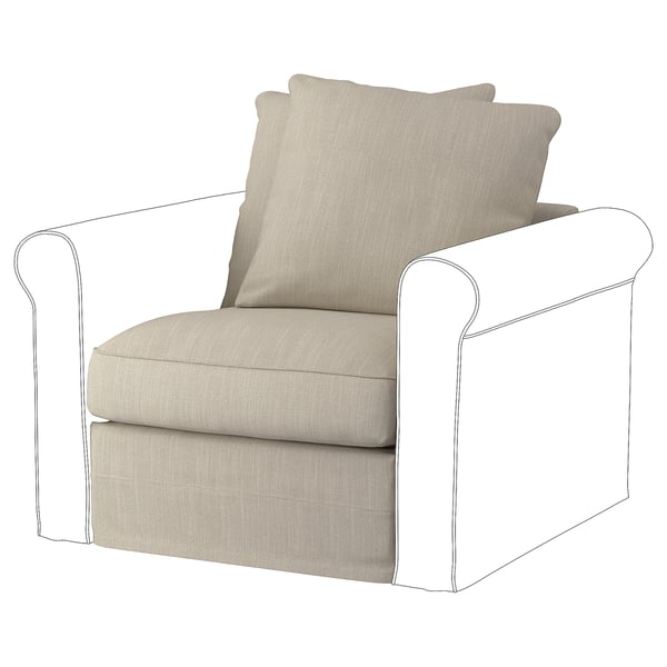 GRÖNLID cover for 1-seat section, Hillared beige
