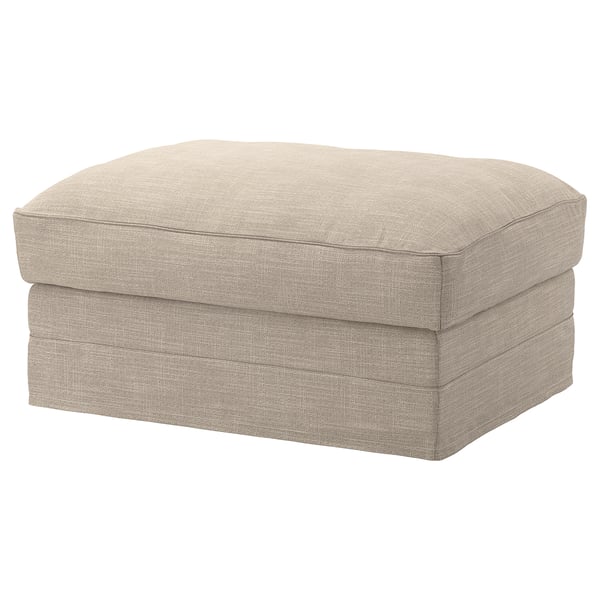 GRÖNLID cover for footstool with storage, Hillared beige