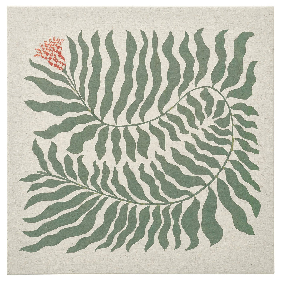 GRÖNMES picture, checkered flower, 56x56 cm