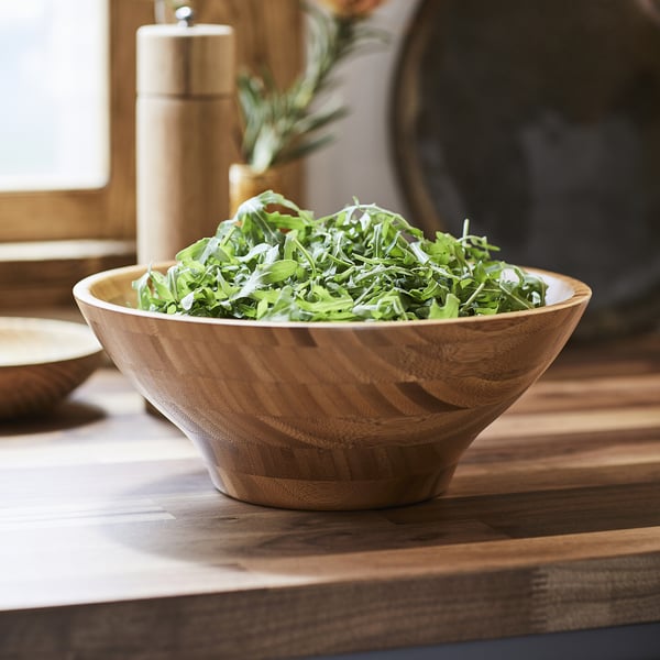 GRÖNSAKER serving bowl, bamboo, 28 cm