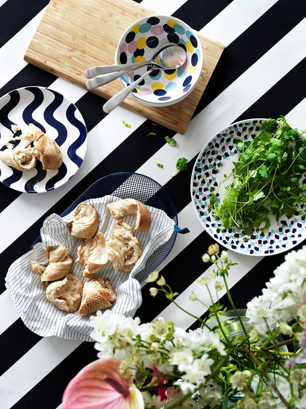 GRUPPERA napkin, white/black