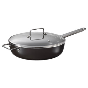 GULDÖRING sauté pan with lid, non-stick coating glass/black-grey, 28 cm
