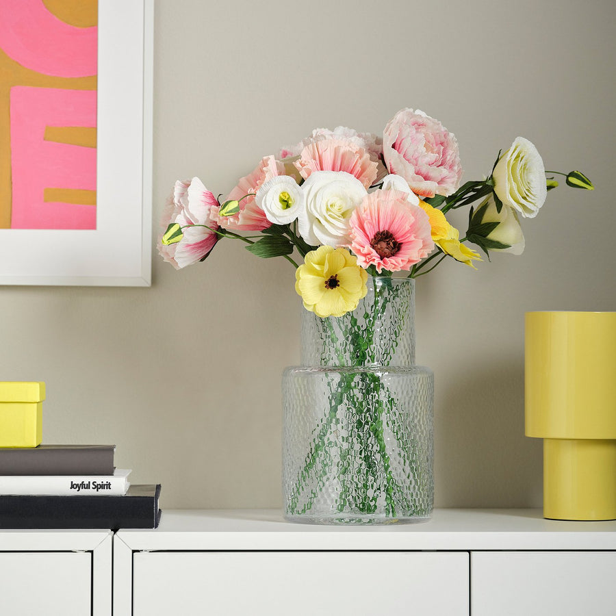 GULDSPETT artificial flower, paper/lisianthus white, 55 cm