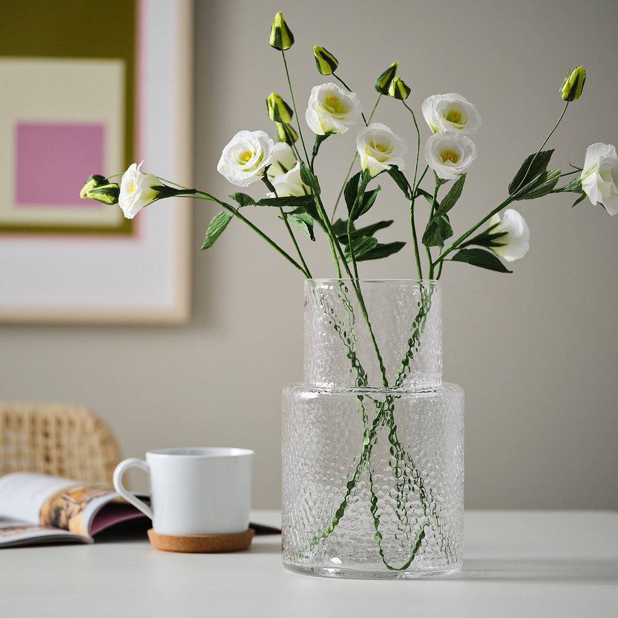 GULDSPETT artificial flower, paper/lisianthus white, 55 cm
