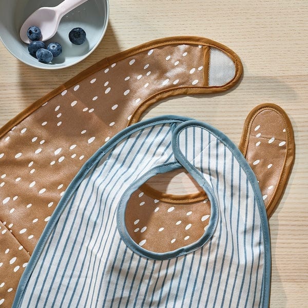 Ikea GULDVÄVARE - Bib, dark yellow/white