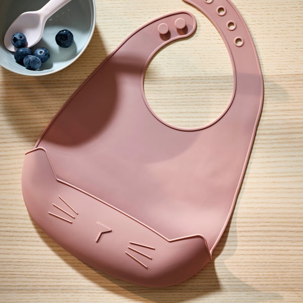 GULDVÄVARE bib, pale pink