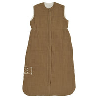 GULDVÄVARE sleep bag, dark yellow/beige, 6-18 months