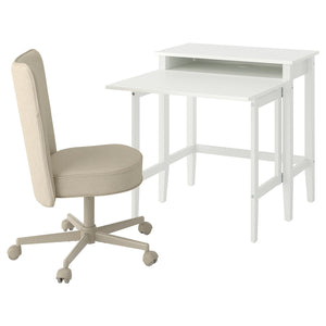GULLABERG / BRYTNING desk and chair, white/beige, 84x41 cm