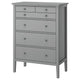 GULLABERG chest of 6 drawers, grey, 89x48x122 cm