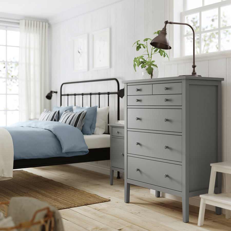 GULLABERG chest of 6 drawers, grey, 89x48x122 cm