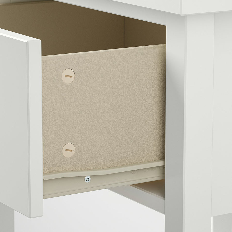 GULLABERG bedside table, with 1 drawer with shelf/white, 53x43x69 cm