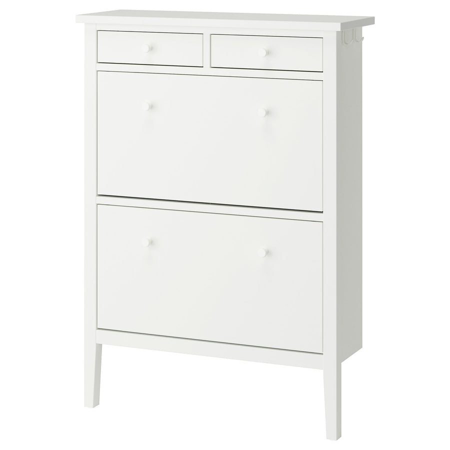GULLABERG shoe cabinet with 2 compartments, white, 88x30x122 cm