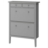 GULLABERG shoe cabinet with 2 compartments, grey, 88x30x122 cm