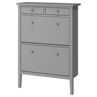 GULLABERG shoe cabinet with 2 compartments, grey, 88x30x122 cm