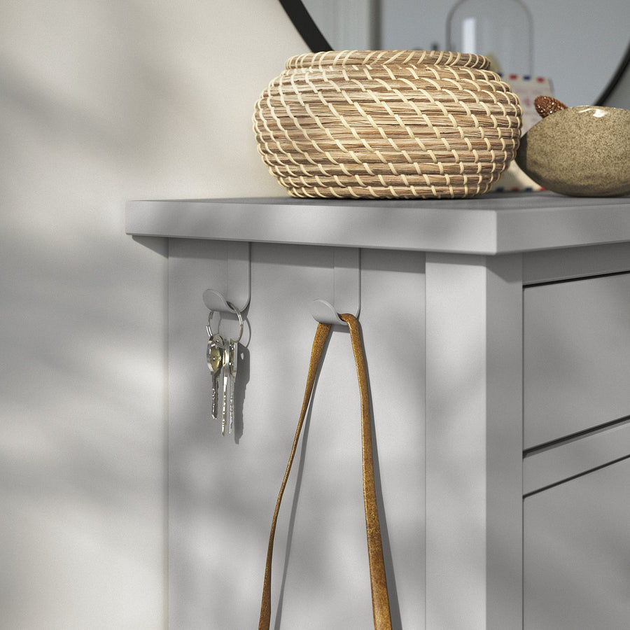 GULLABERG shoe cabinet with 2 compartments, grey, 88x30x122 cm