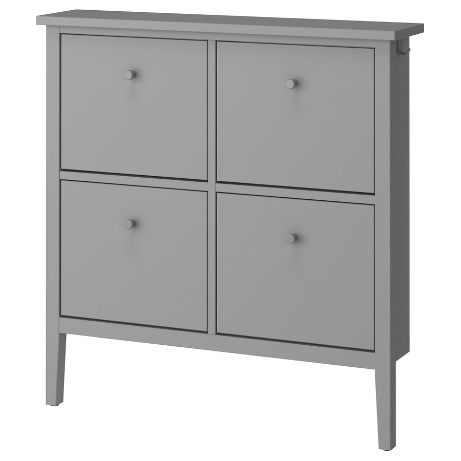 GULLABERG shoe cabinet with 4 compartments, grey, 105x22x107 cm