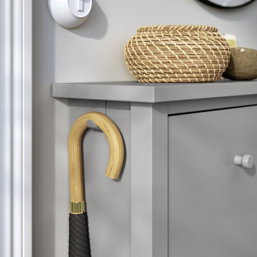 GULLABERG shoe cabinet with 4 compartments, grey, 105x22x107 cm