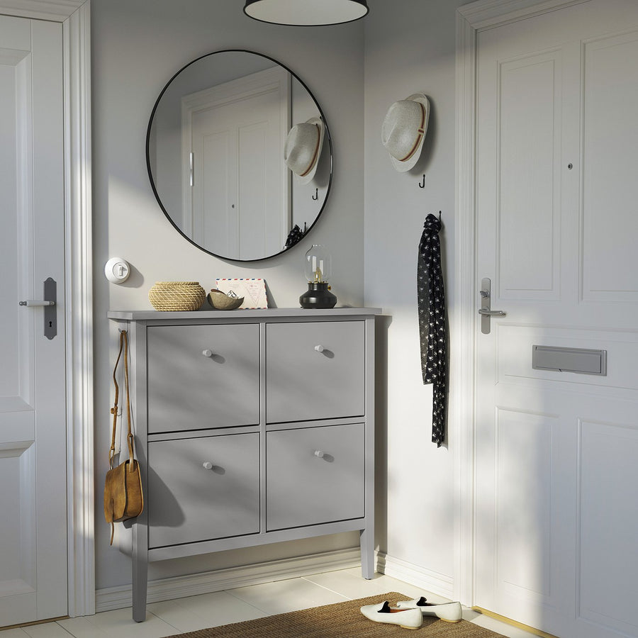 GULLABERG shoe cabinet with 4 compartments, grey, 105x22x107 cm